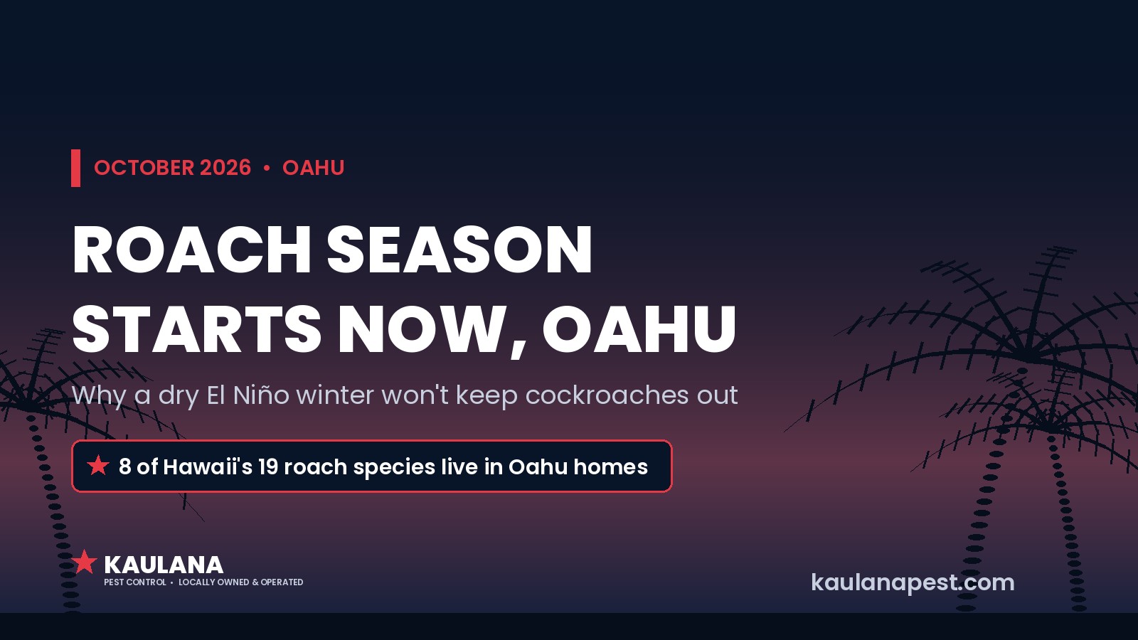 Cockroaches on Oahu: How to Keep Them Out This Wet Season (2026)