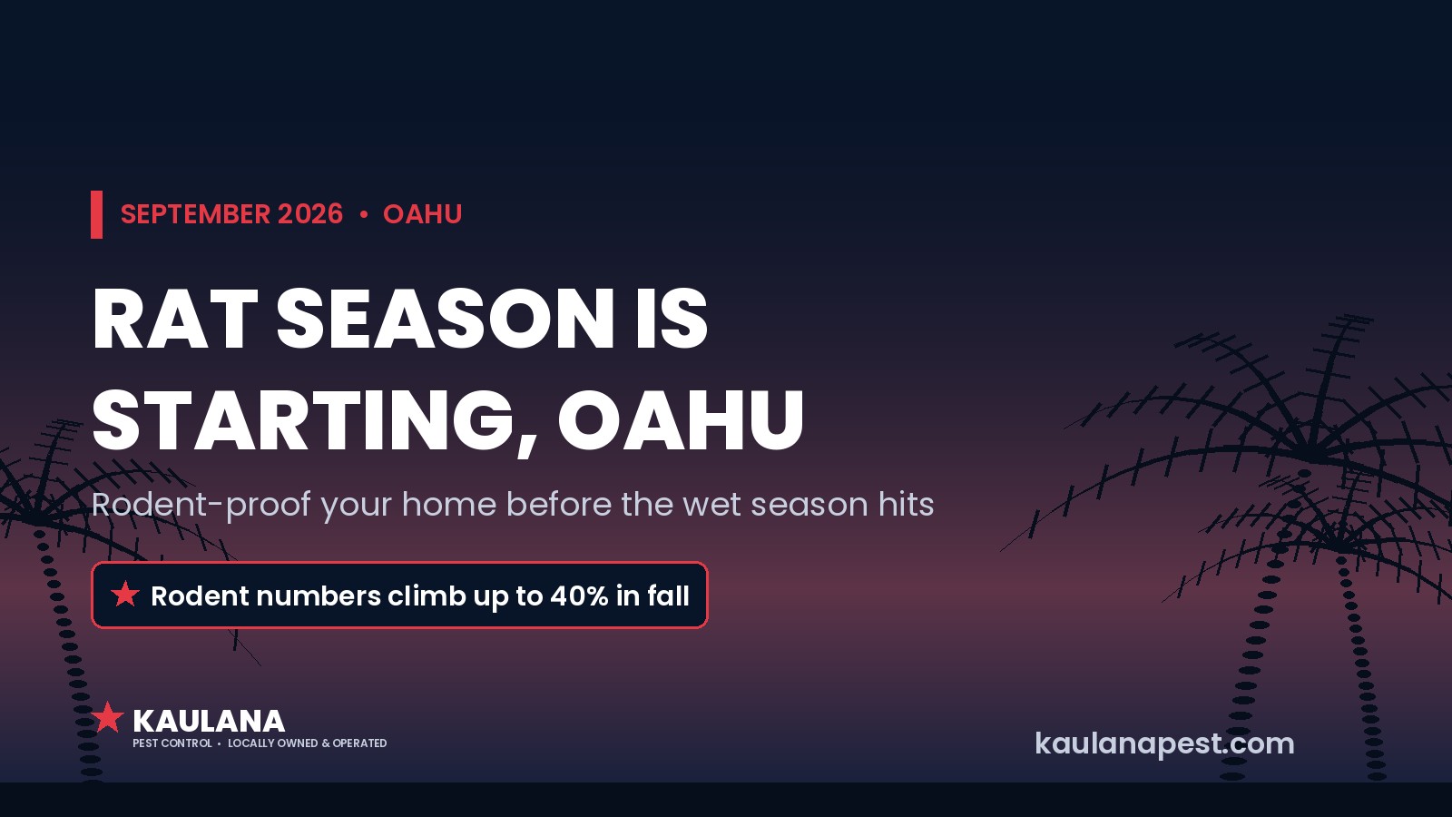 Rat Season on Oahu: Why Fall 2026 Is the Time to Rodent-Proof Your Home